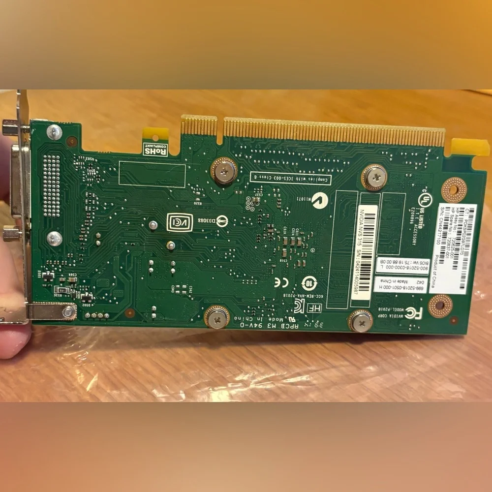 NVIDIA NVS 315 GPU & Adapters for Dual-Display Support